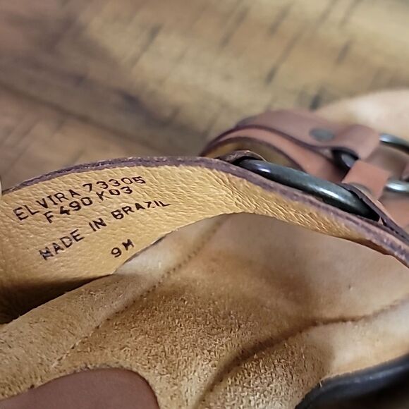 John A Frye Elvira Brown Studded Leather Slip On Heel Sandals - Picture 10 of 10